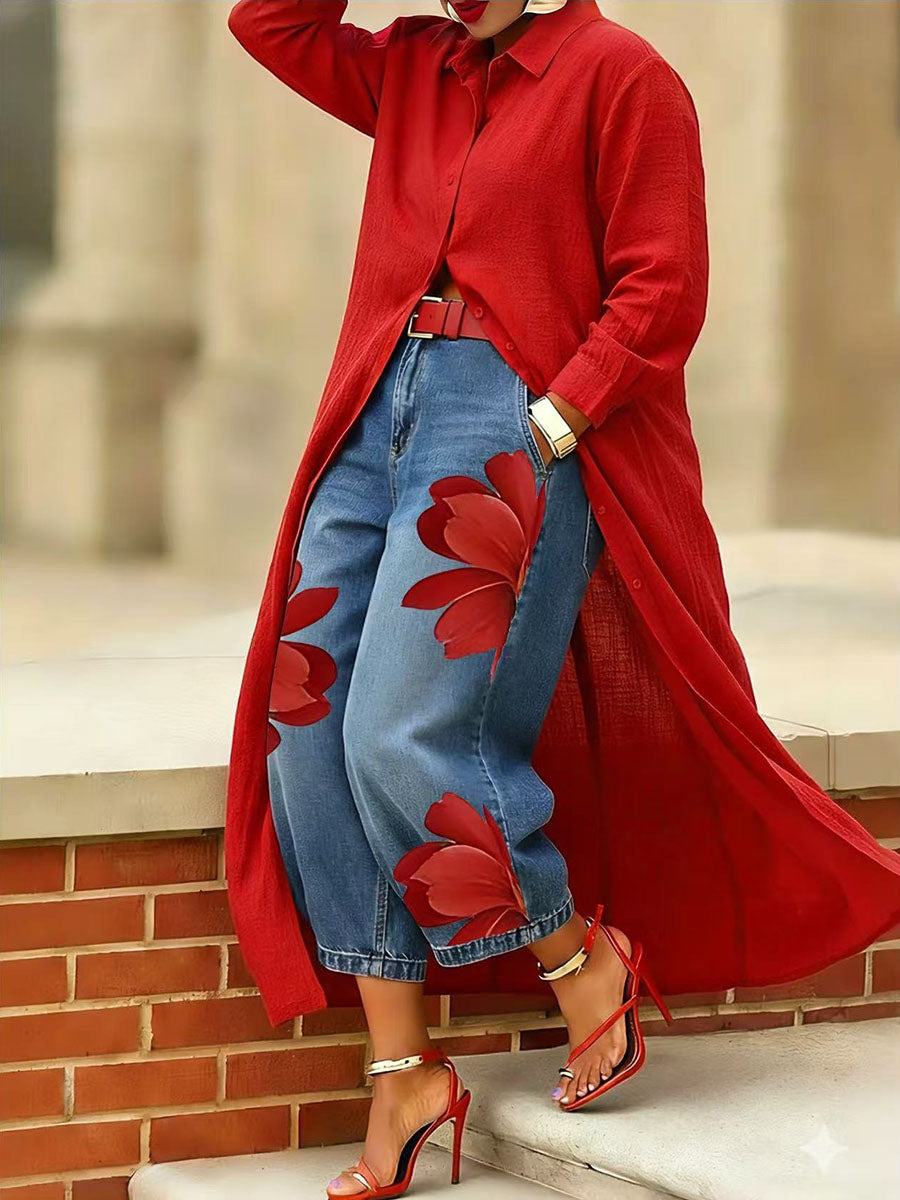 Sophia - Elegant Floral Trousers