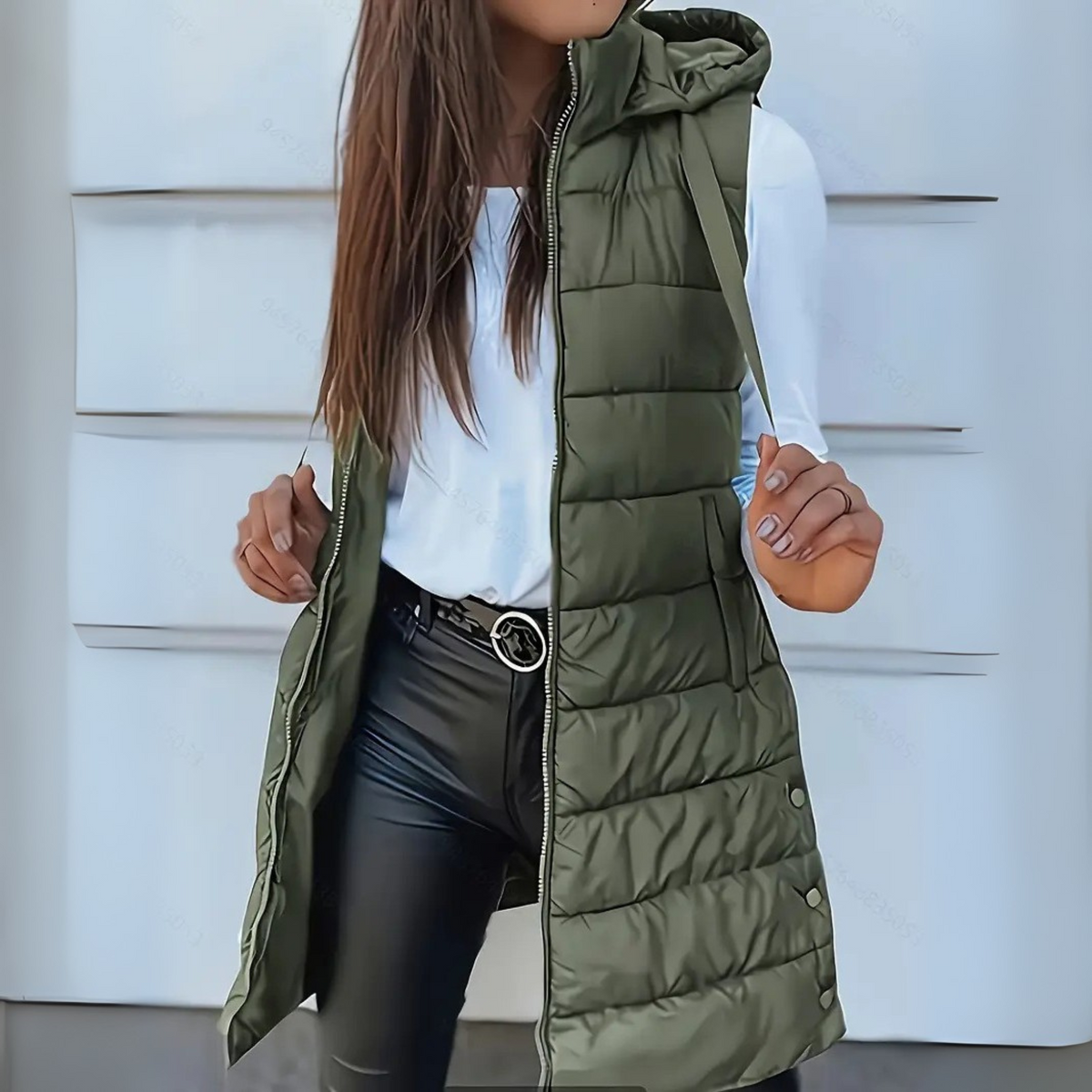MARINA - Relaxed Hooded Longline Puffer Vest