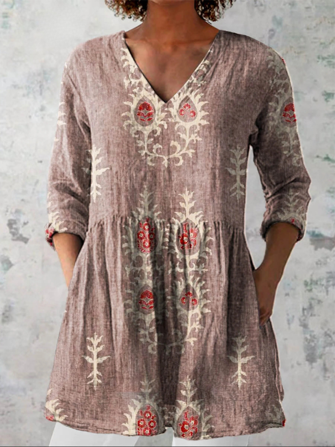 Sidney | Long Blouse with V-Neck