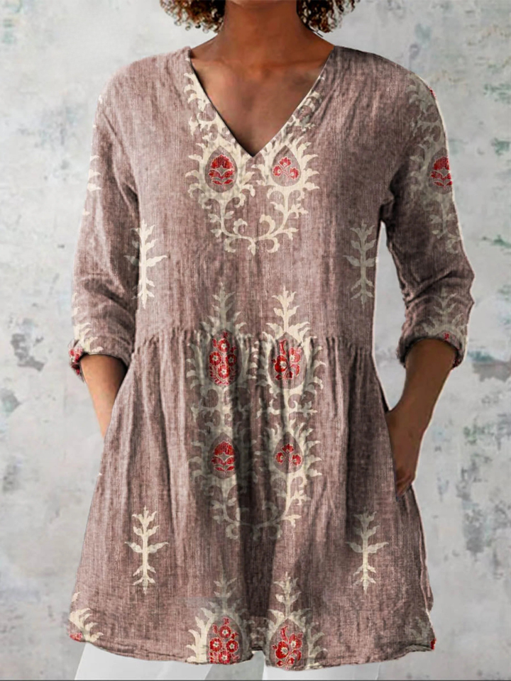 Sidney | Long Blouse with V-Neck