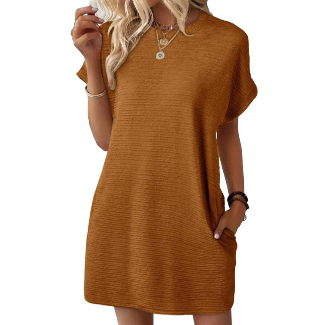 MELINA – Effortless Round-Neck Summer Dress