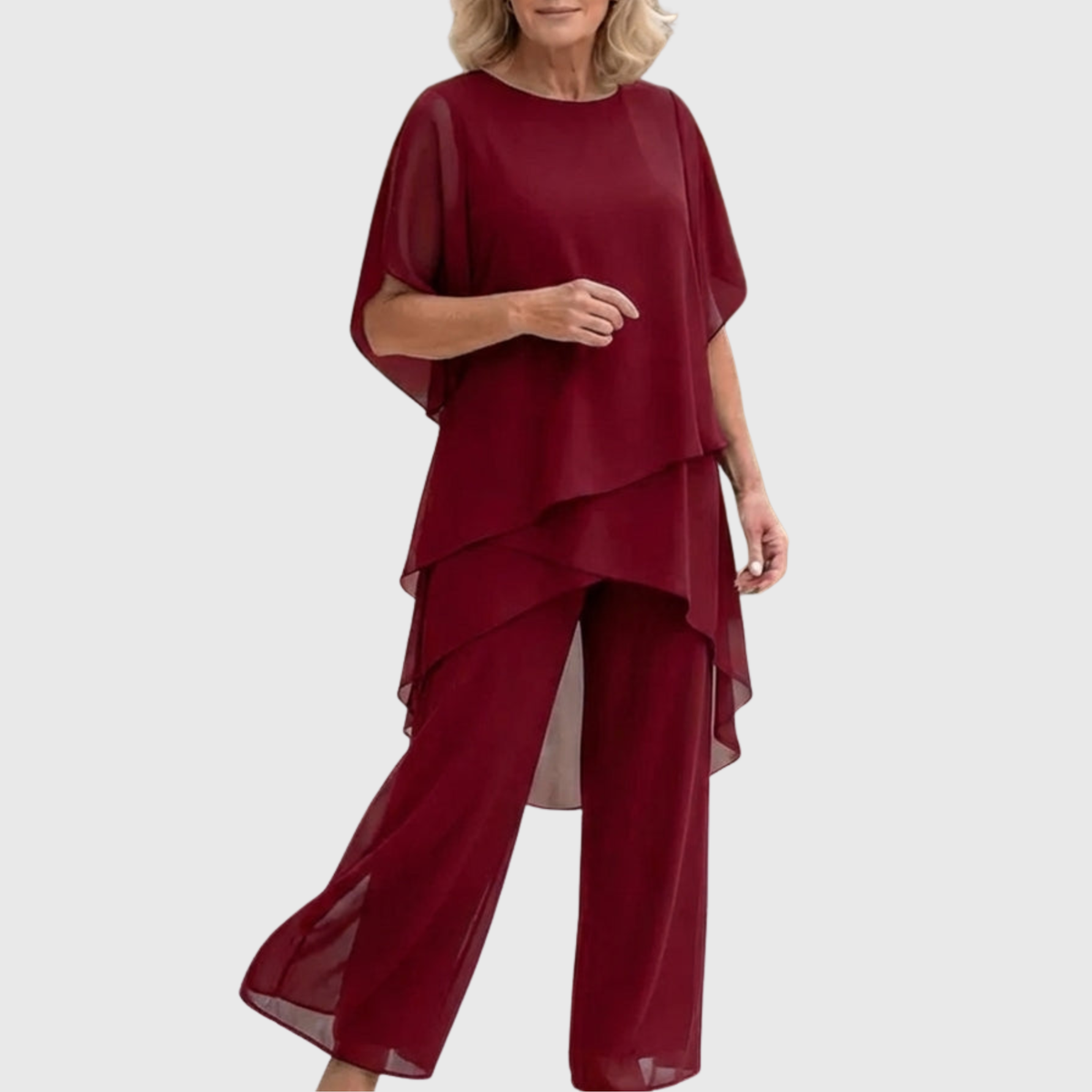 Shauna - Suit with draped palazzo pants