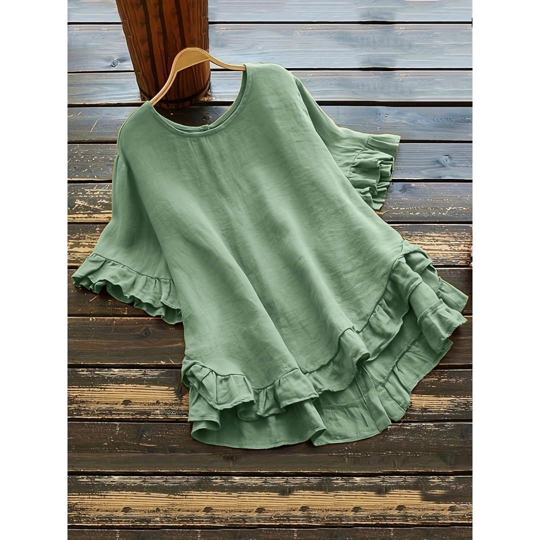 Evita Ruffle Hem Blouse