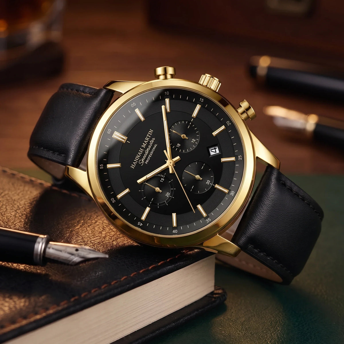 Leather Chronograph Watch