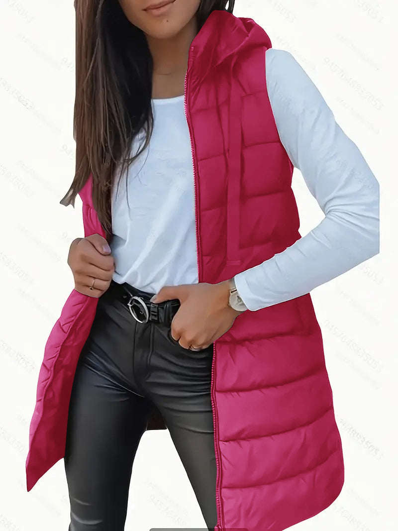 MARINA - Relaxed Hooded Longline Puffer Vest