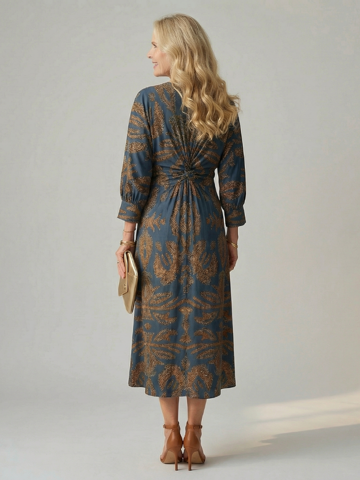 FAITH - Women's elegant printed wrap midi dress