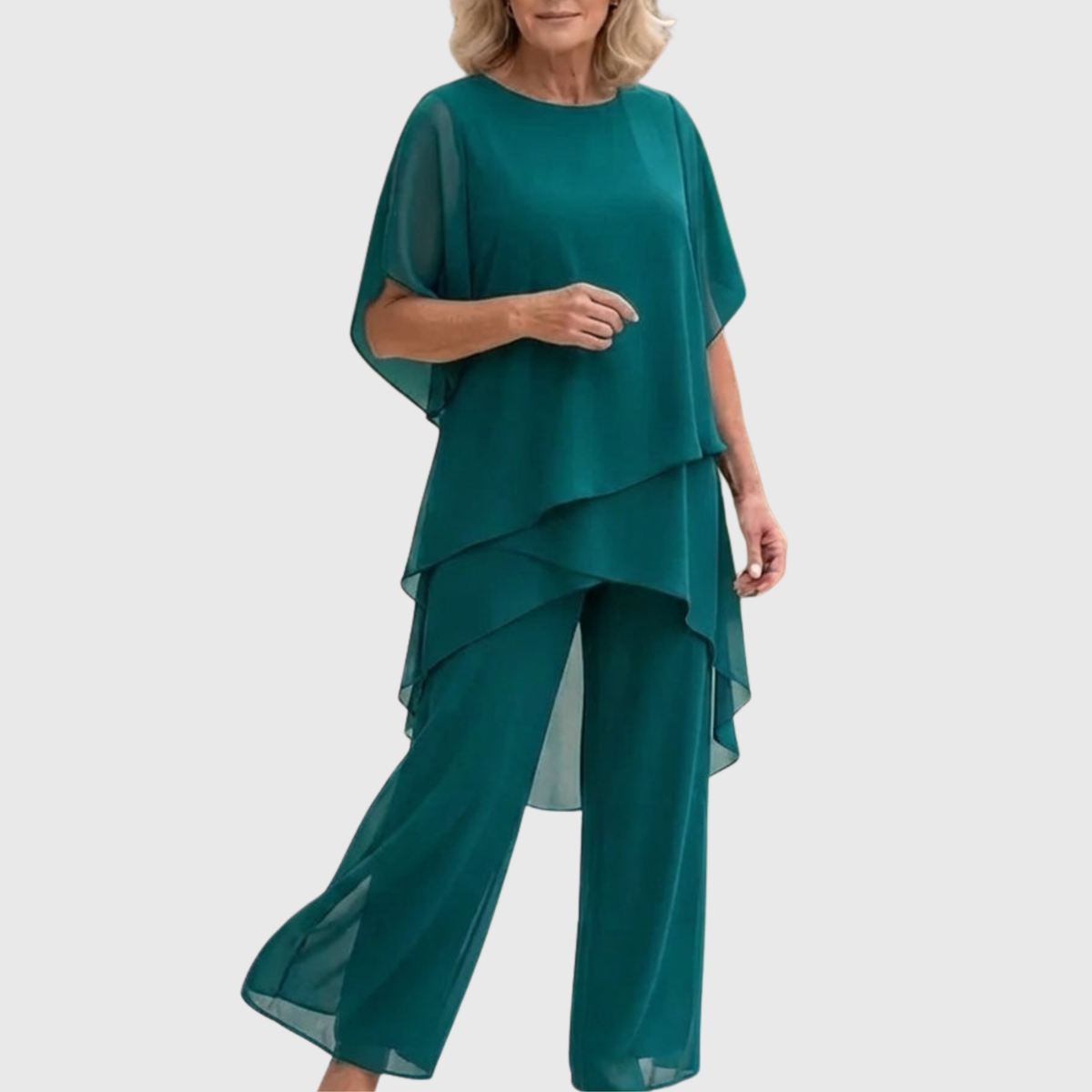 Shauna - Suit with draped palazzo pants