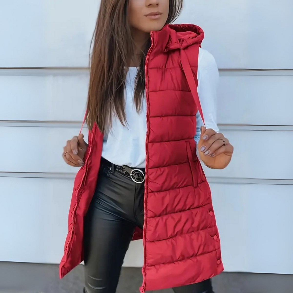 MARINA - Relaxed Hooded Longline Puffer Vest