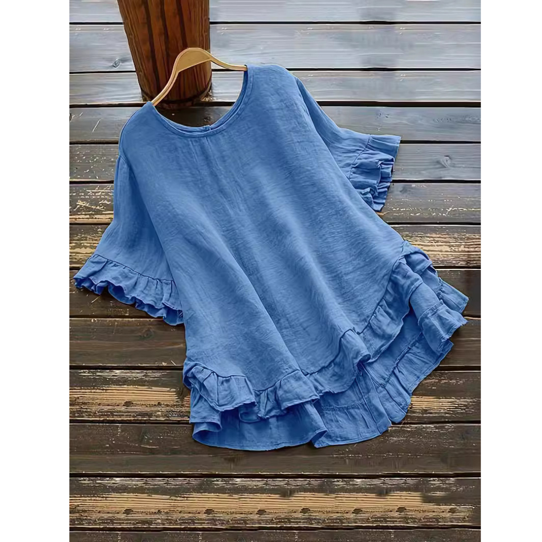 Evita Ruffle Hem Blouse