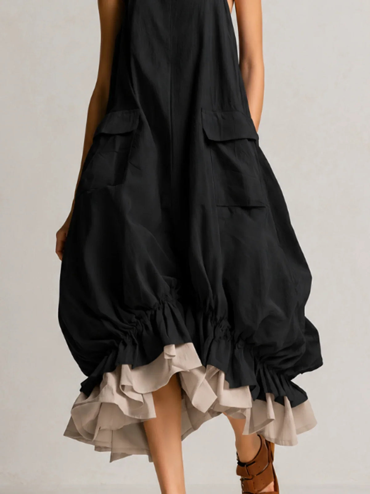 Ara | Boho Ruffle-Hem Midi Dress