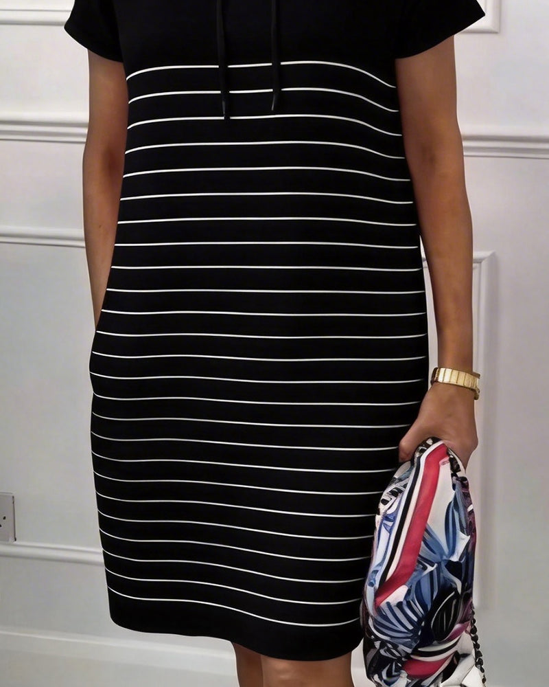 Gavellea - Women's Striped Hoodie Dress for Casual Everyday Comfort