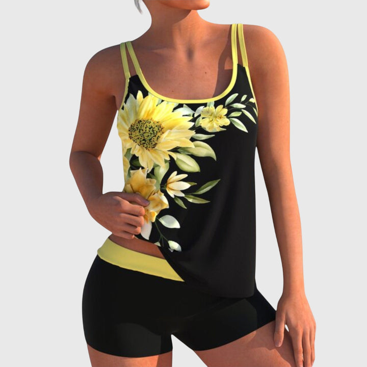 Juliana | Floral Tankini with Shorts, Tummy Control Effect