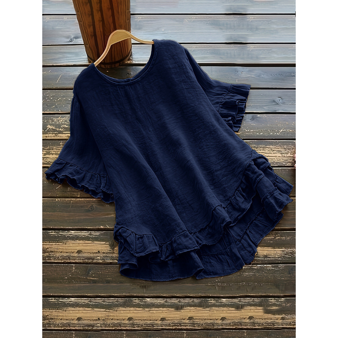Evita Ruffle Hem Blouse