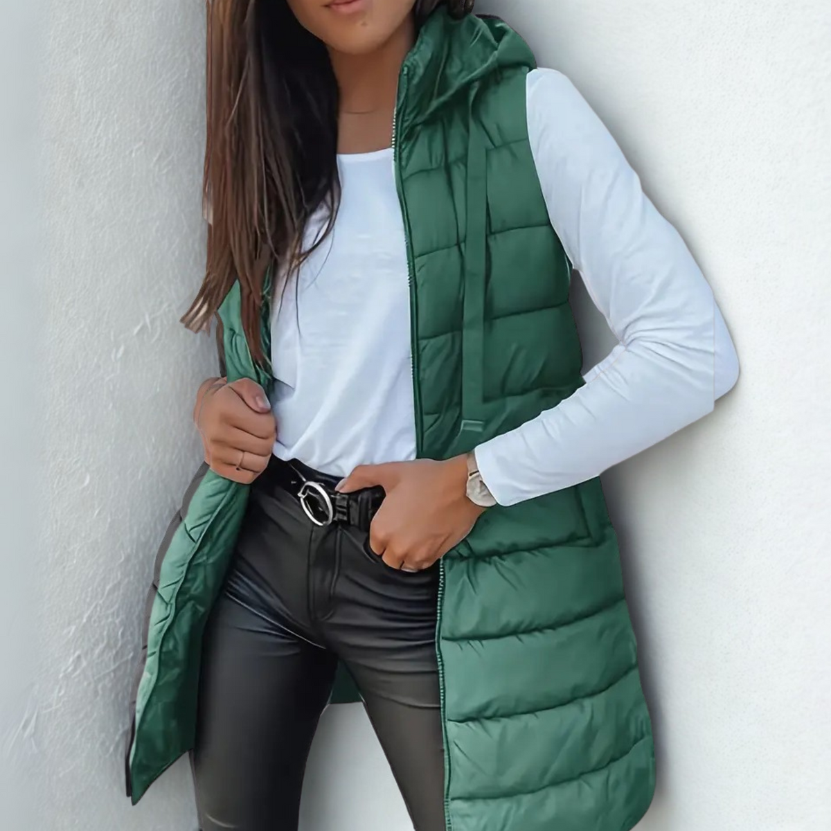 MARINA - Relaxed Hooded Longline Puffer Vest
