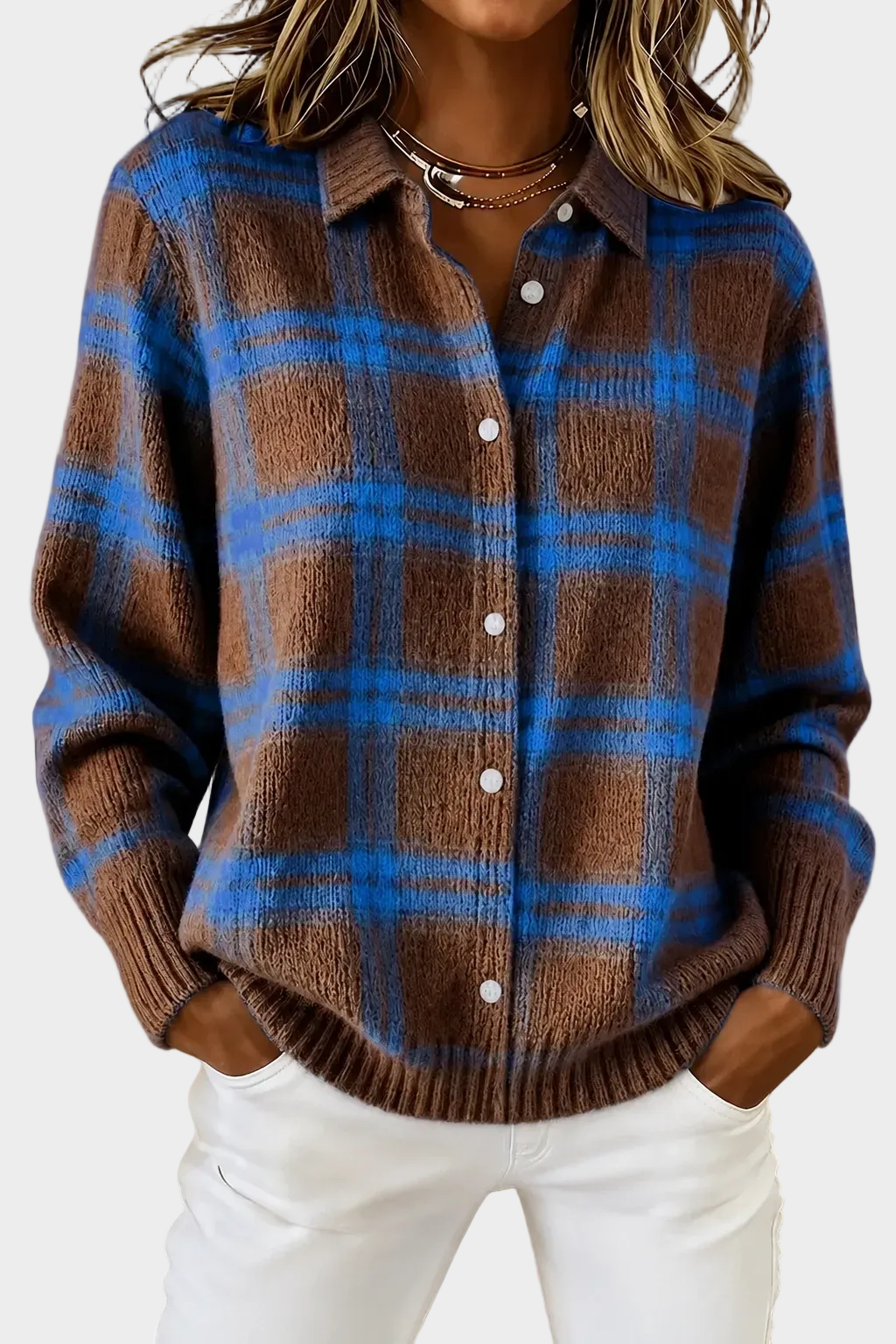 Lumi | Plaid Knit Cardigan