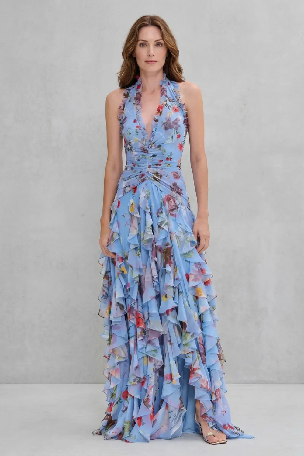 Trudy | Elegant Long Dress with Halter Neck