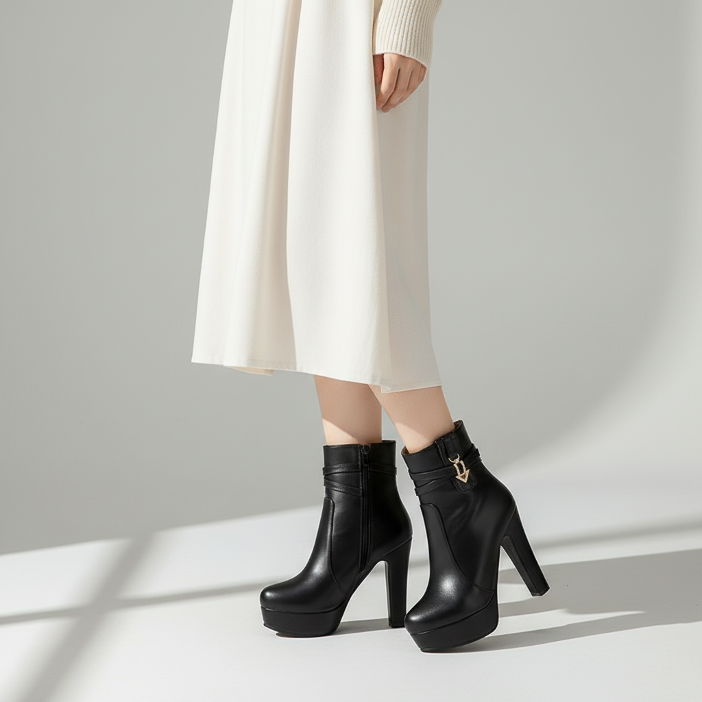 Celine Leather Heeled Boots