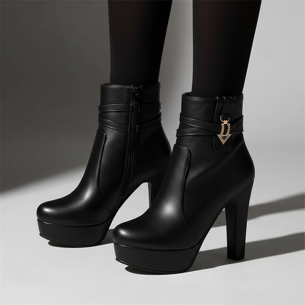Celine Leather Heeled Boots