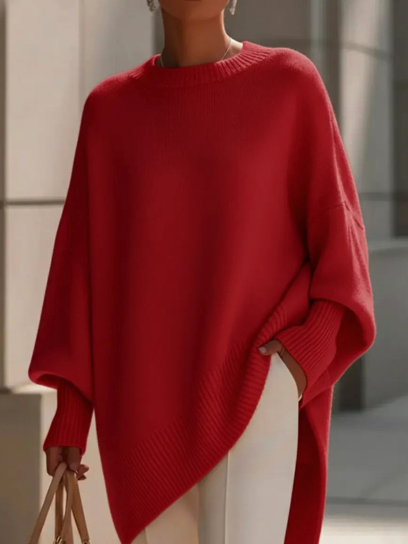 Jennifer Draped Wide-Neck Sweater