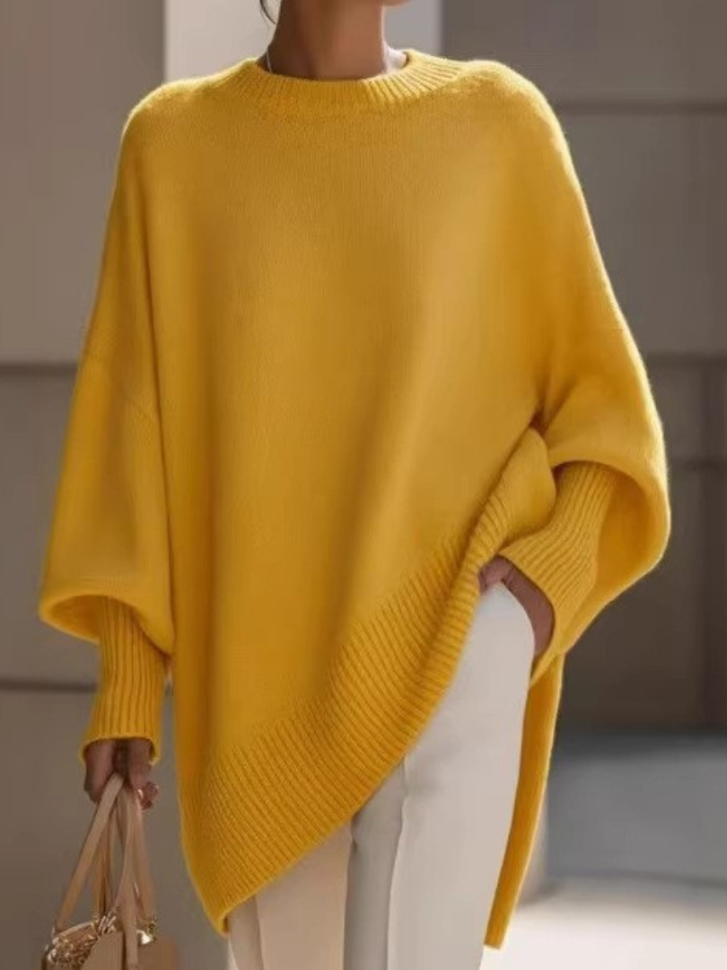 Jennifer Draped Wide-Neck Sweater