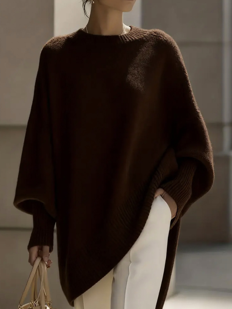 Jennifer Draped Wide-Neck Sweater