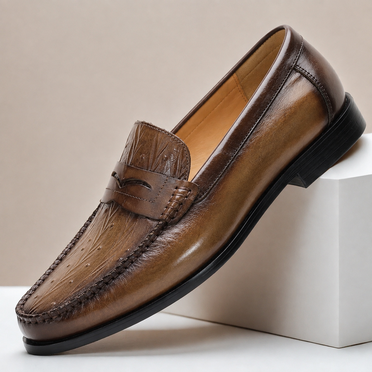 Corvani Leather Loafers