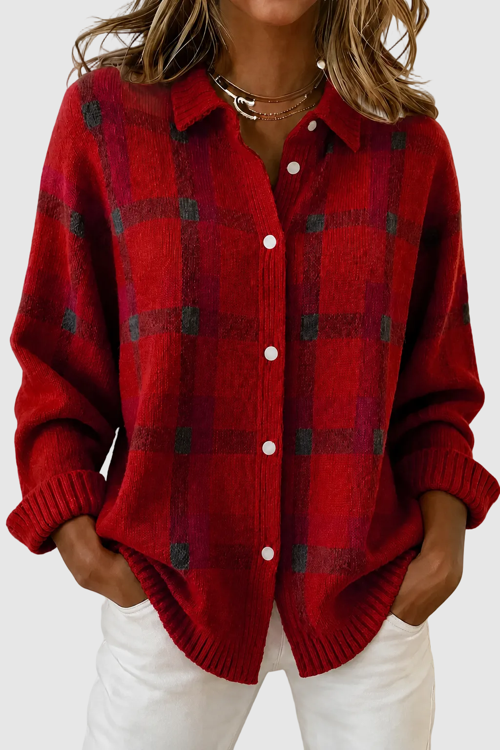 Lumi | Plaid Knit Cardigan