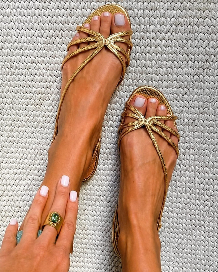 Lolita | Metallic Strap Sandals for Summer