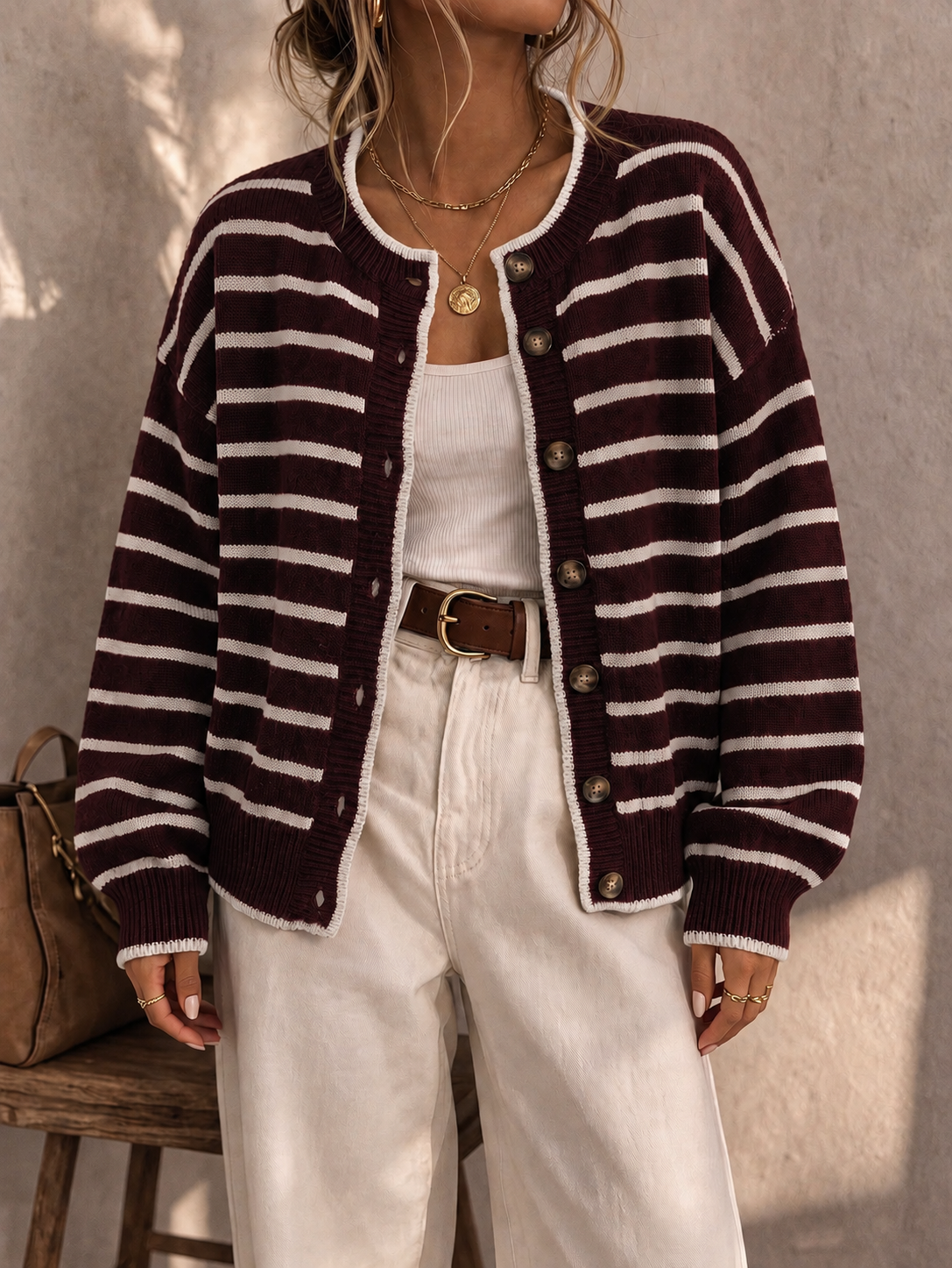 Chelsea | Striped Knit Cardigan