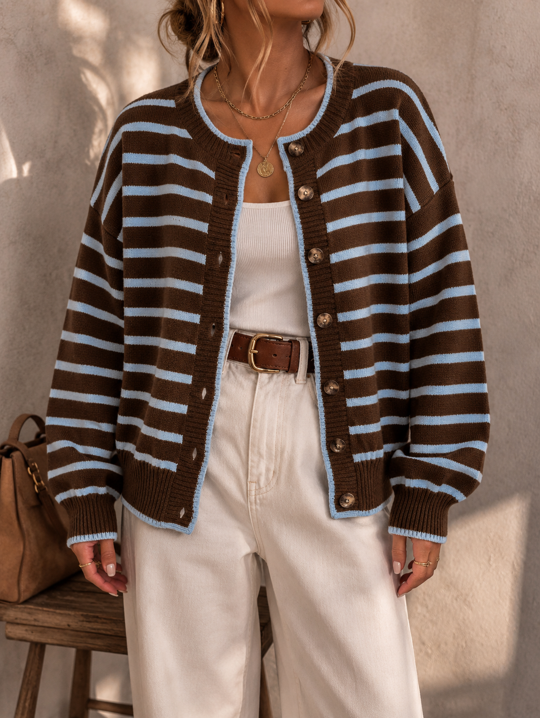 Chelsea | Striped Knit Cardigan