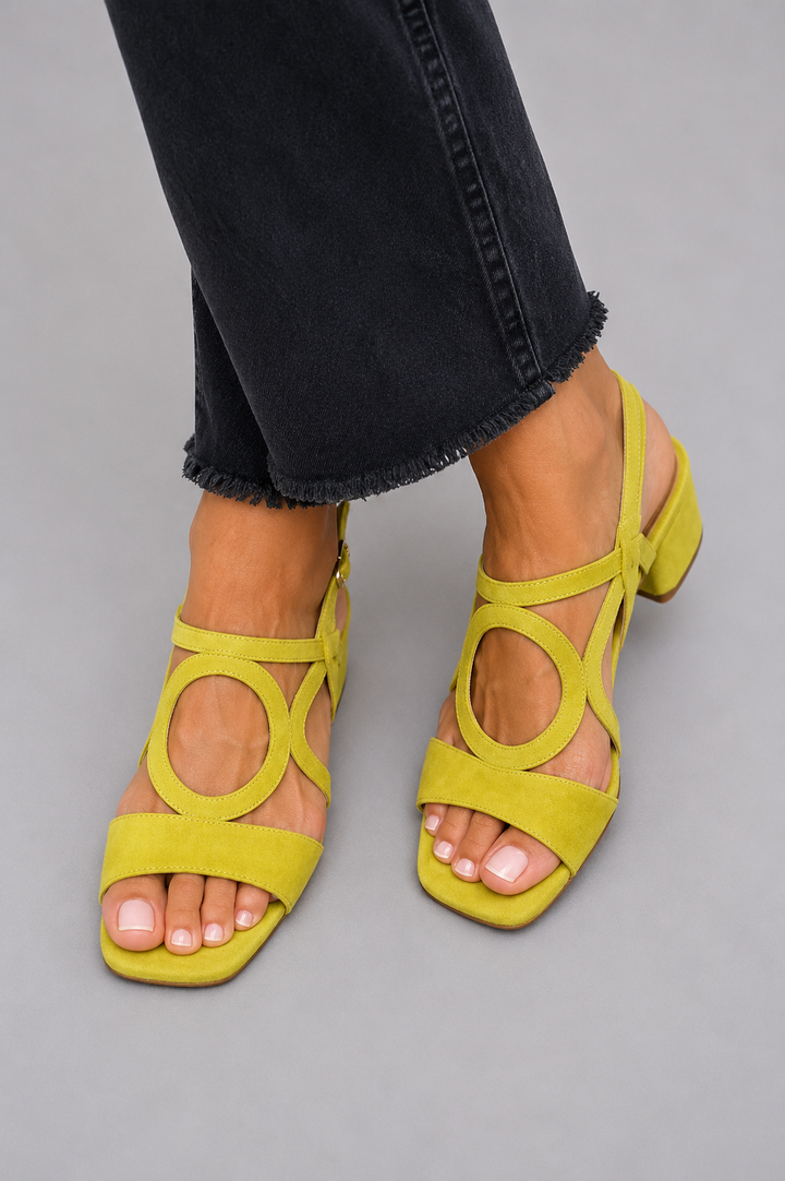 Hannah | Square Toe Heels with Round Cut for Summer