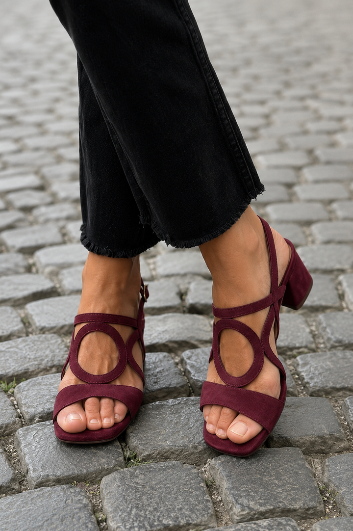 Hannah | Square Toe Heels with Round Cut for Summer