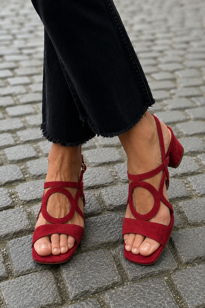 Hannah | Square Toe Heels with Round Cut for Summer