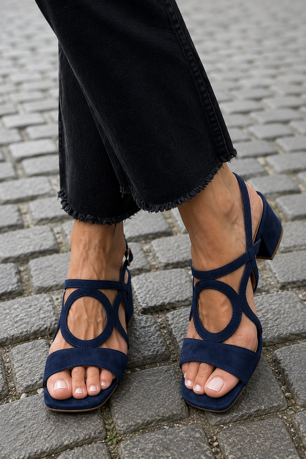 Hannah | Square Toe Heels with Round Cut for Summer
