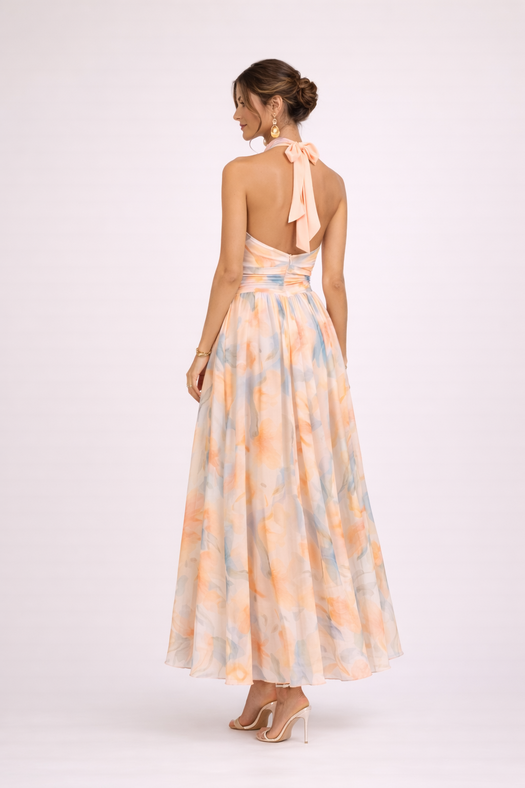 CAMILLE - Watercolour Halter Dress