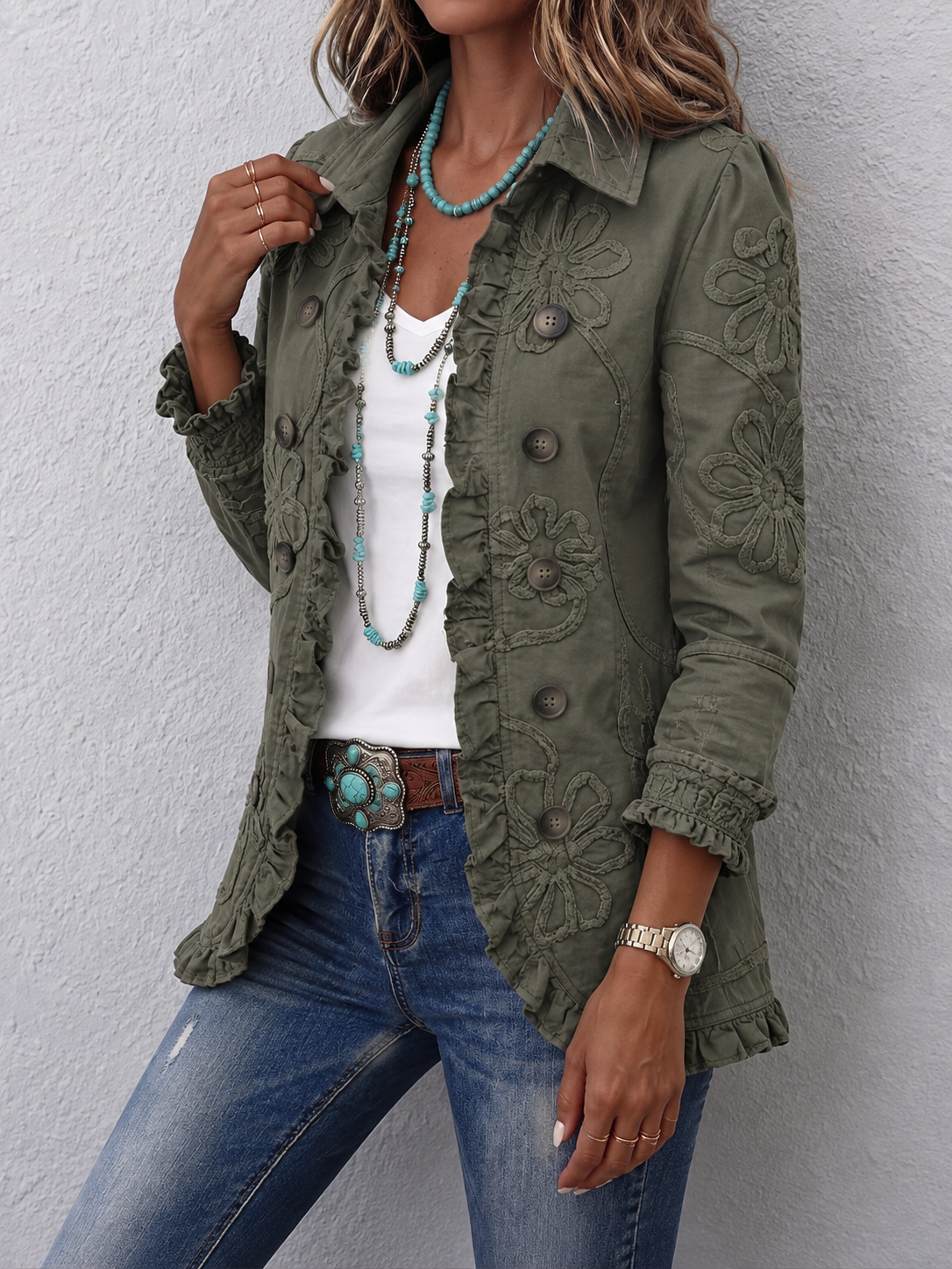 Eloria Floral Embroidered Jacket