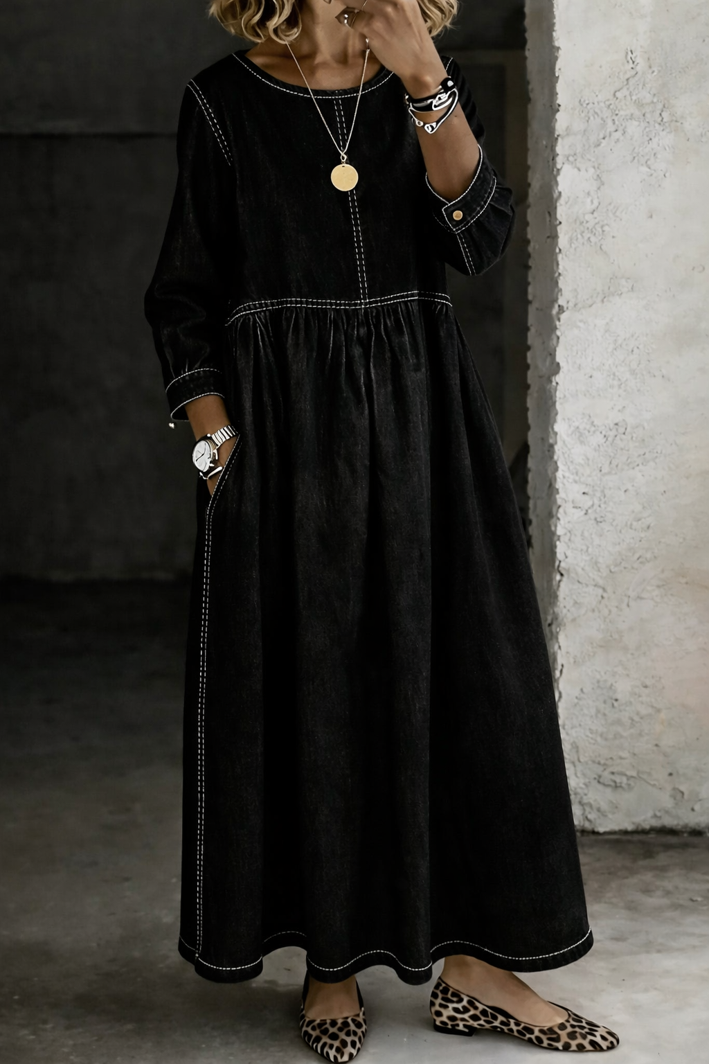 Zephyrelle Denim Maxi Dress
