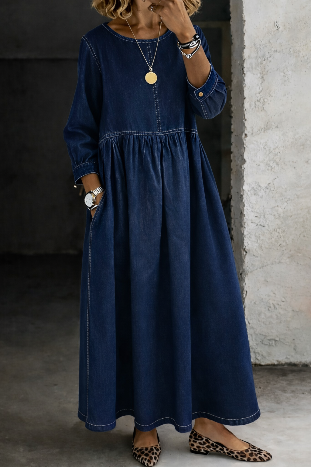 Zephyrelle Denim Maxi Dress