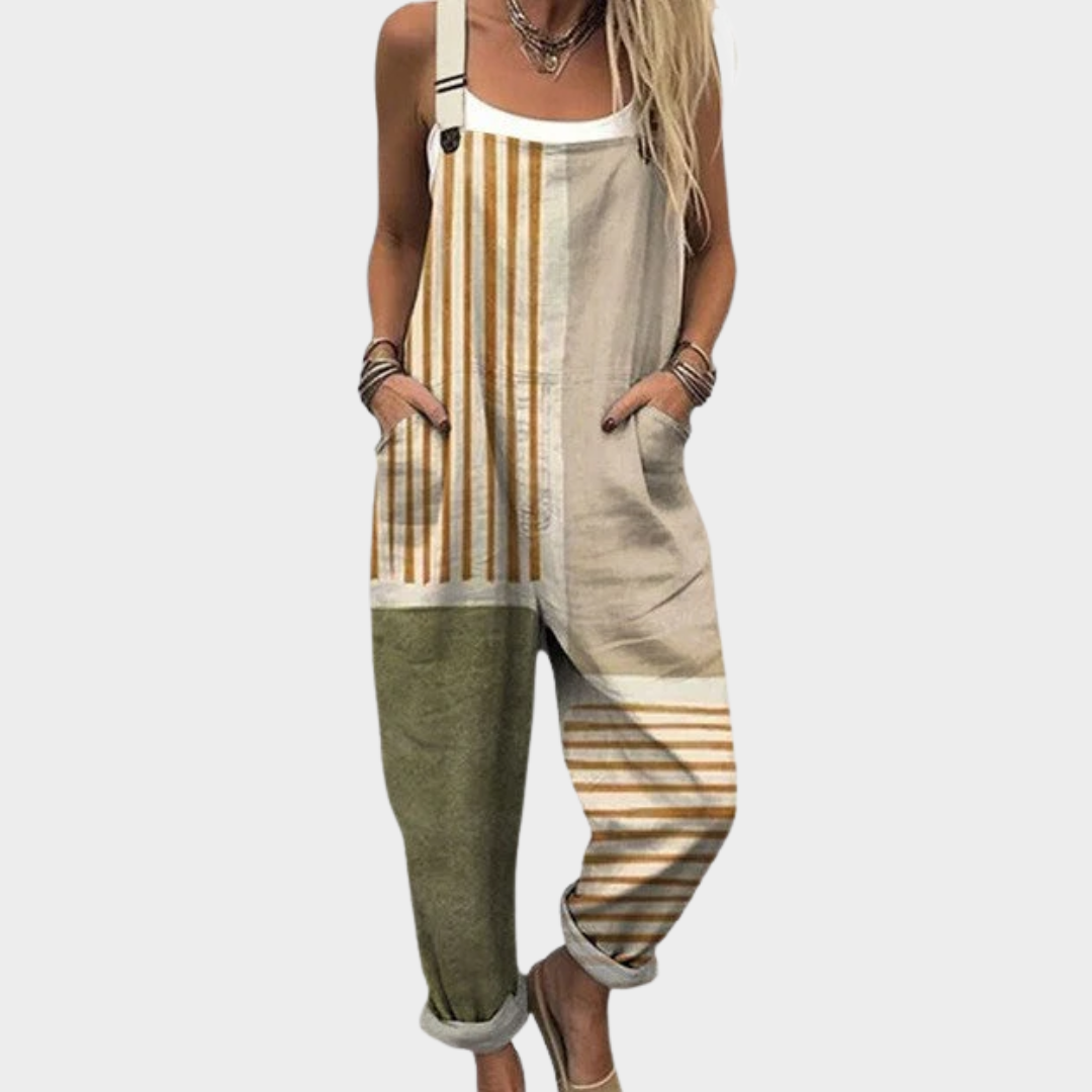 CATHY | STRIPED CASUAL OVERALL