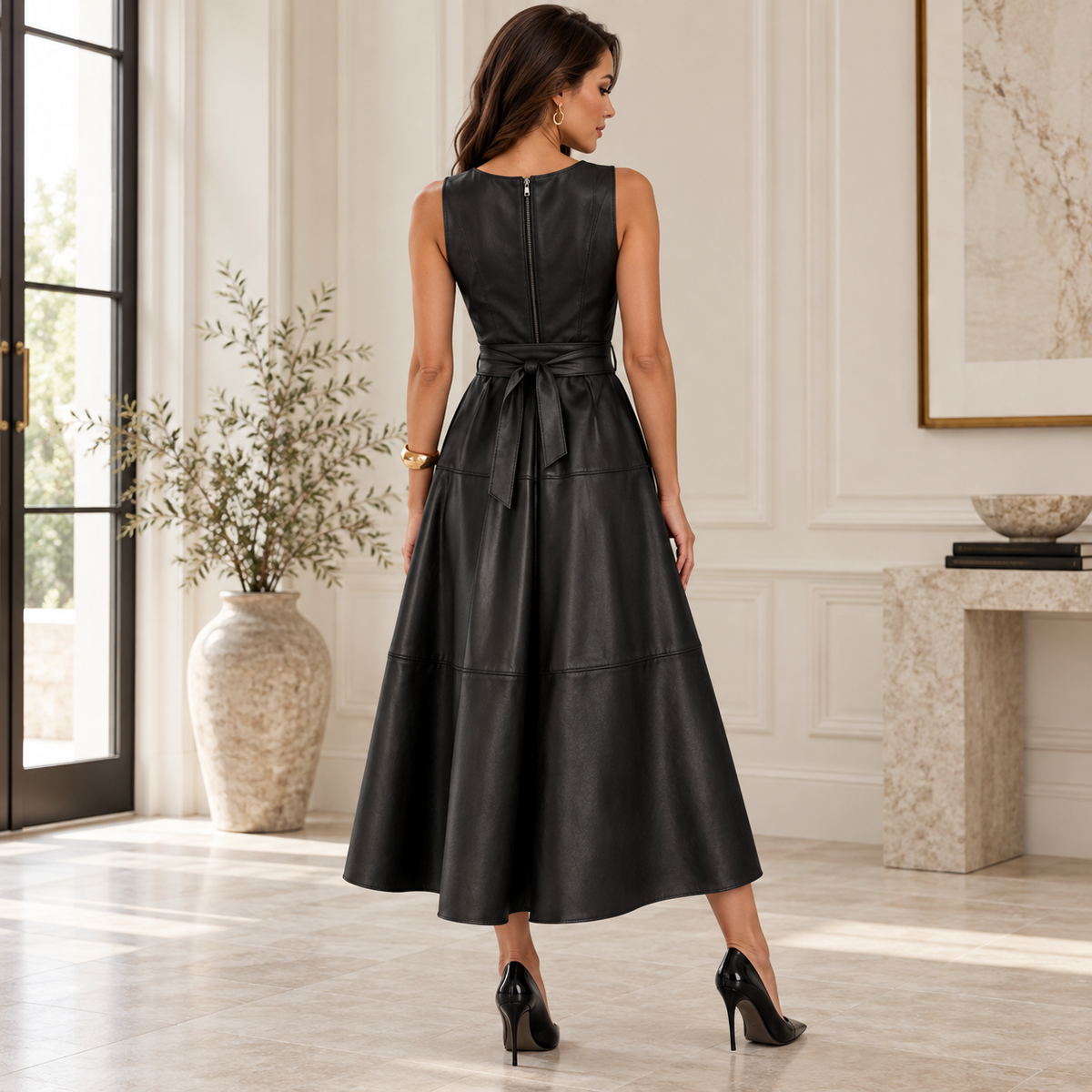 Delphine Belted Midi Dress