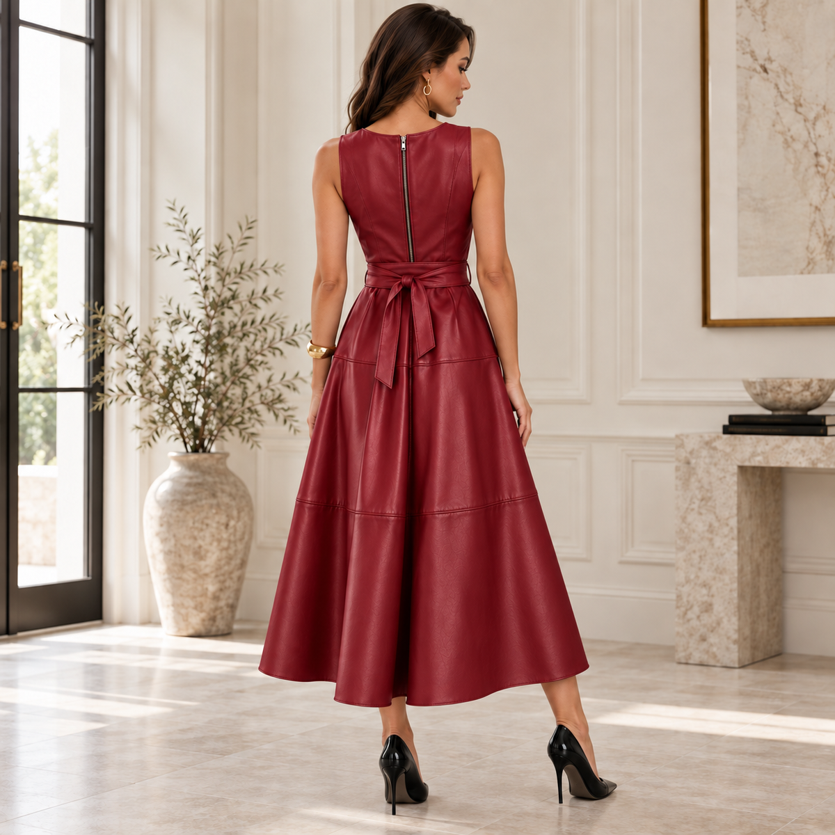 Delphine Belted Midi Dress