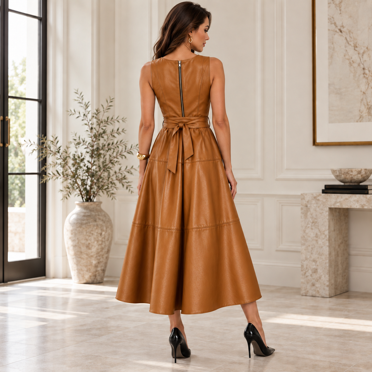 Delphine Belted Midi Dress