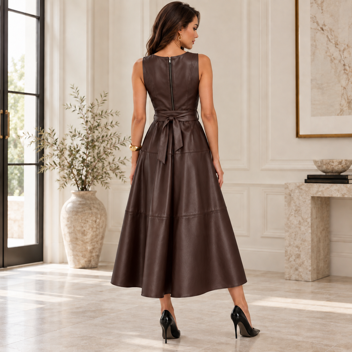 Delphine Belted Midi Dress