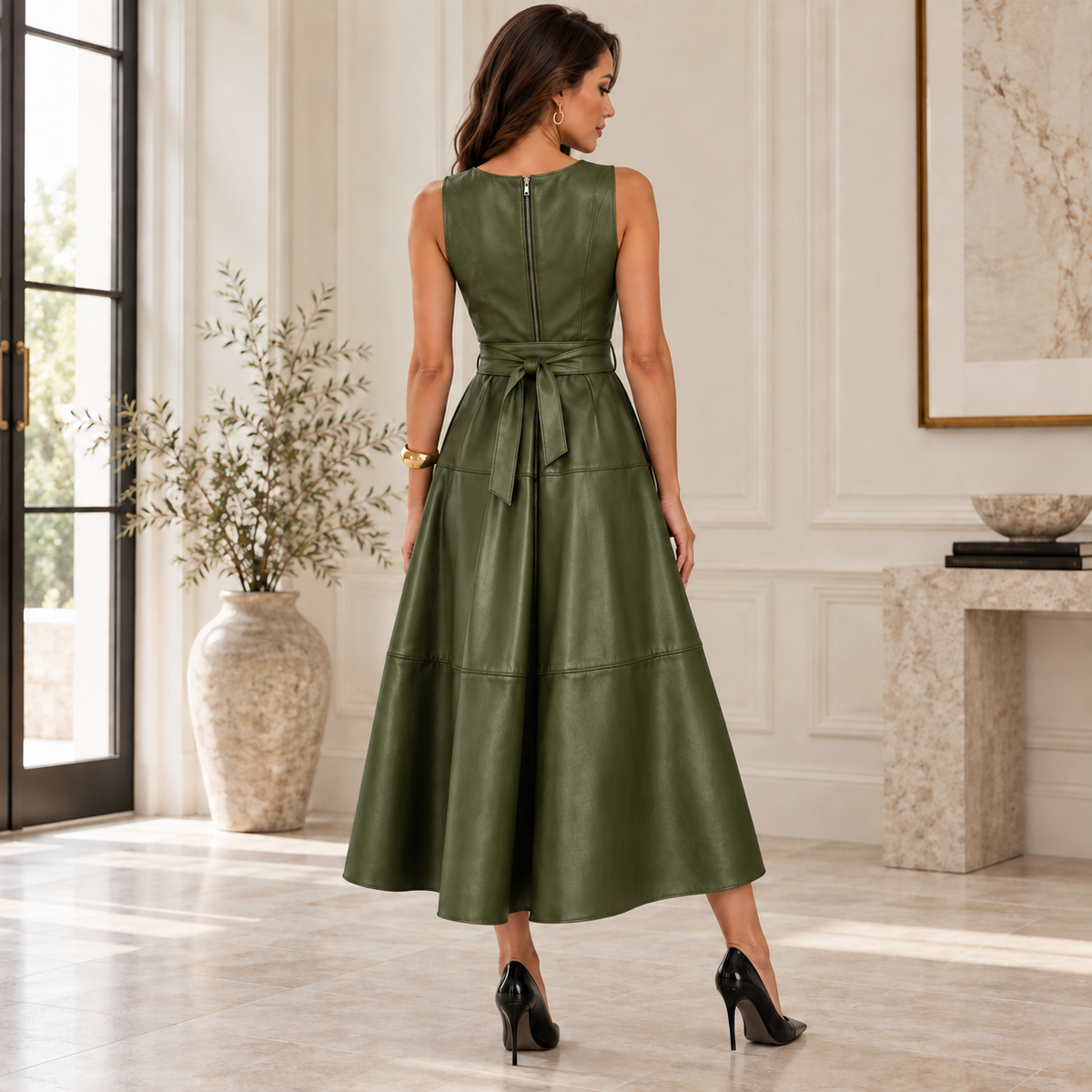 Delphine Belted Midi Dress