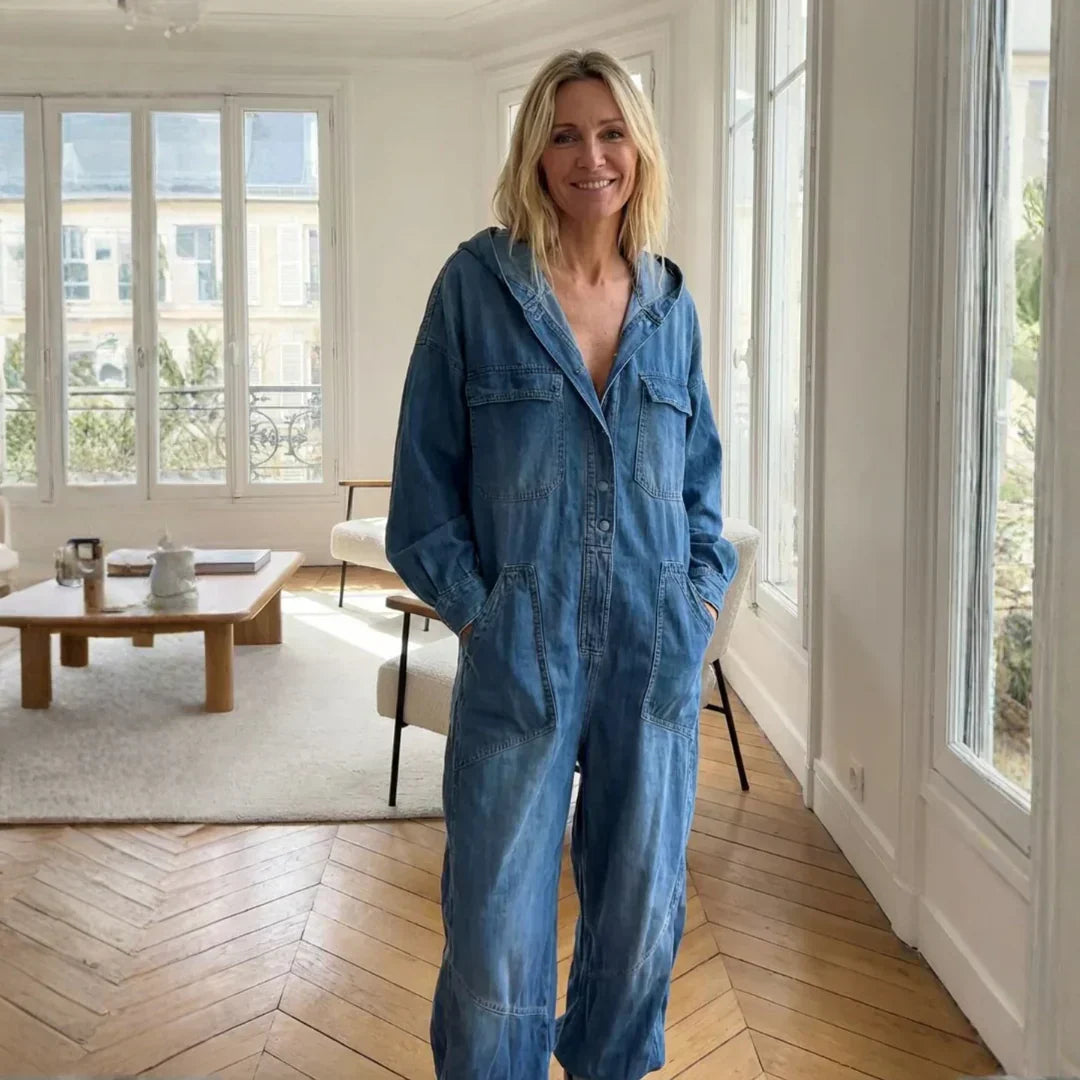 MONICA - Long-Sleeve Hoodie Jumpsuit