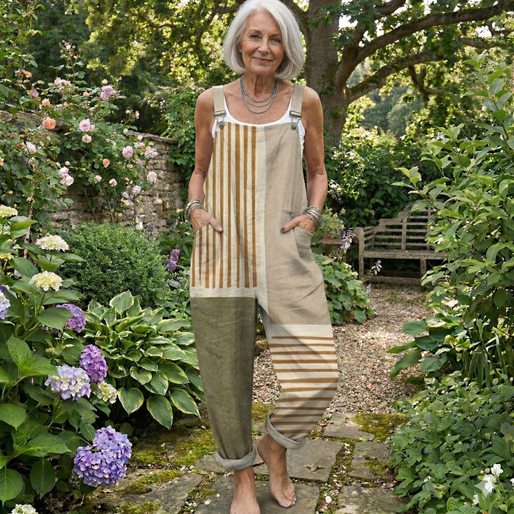 CATHY | STRIPED CASUAL OVERALL