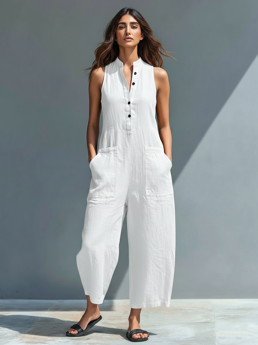 ALIZEE - Elegant Sleeveless Jumpsuit