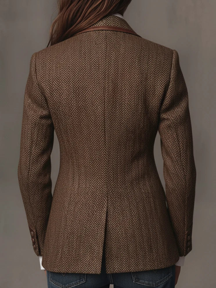 Vivien | Herringbone Panel Blazer