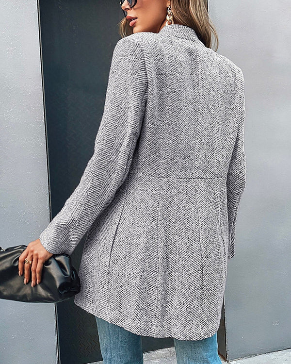 Harlow | Herringbone Longline Blazer