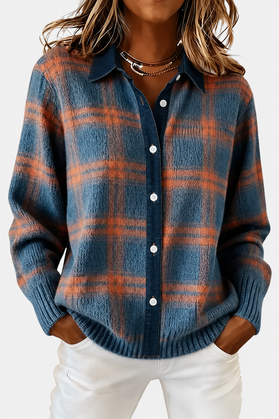 Lumi | Plaid Knit Cardigan